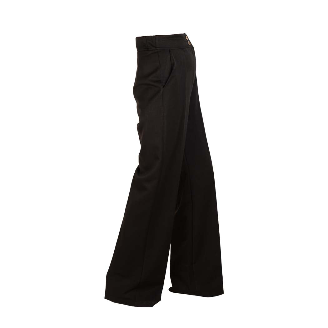 PANTALONI PALAZZO DONNA ARTIGLI A VITA ALTA - COL. NERO