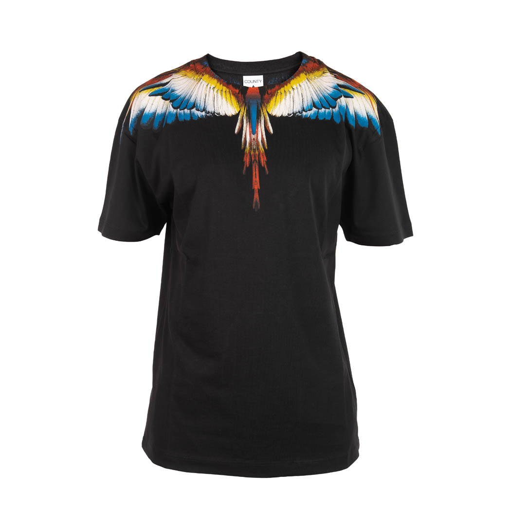 T-SHIRT UOMO MARCELO BURLON COUNTY OF MILAN CON STAMPA COLORATA - COL. NERO