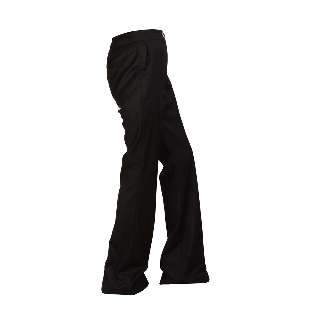 PANTALONE DONNA ARTIGLI A ZAMPA E VITA ALTA - COL. NERO