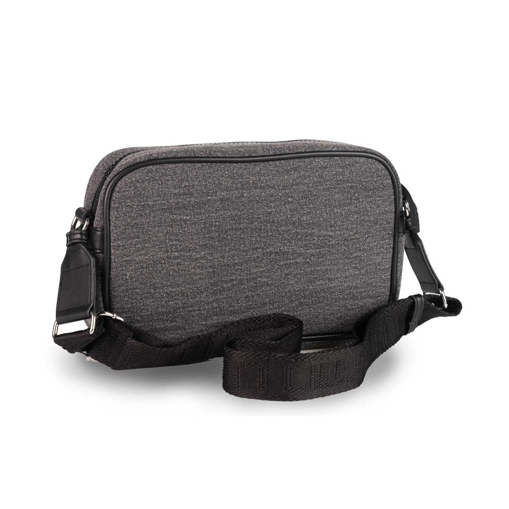 TRACOLLA DONNA LIU JO CON LOGO E BORCHIE - COL. DENIM GRIGIO