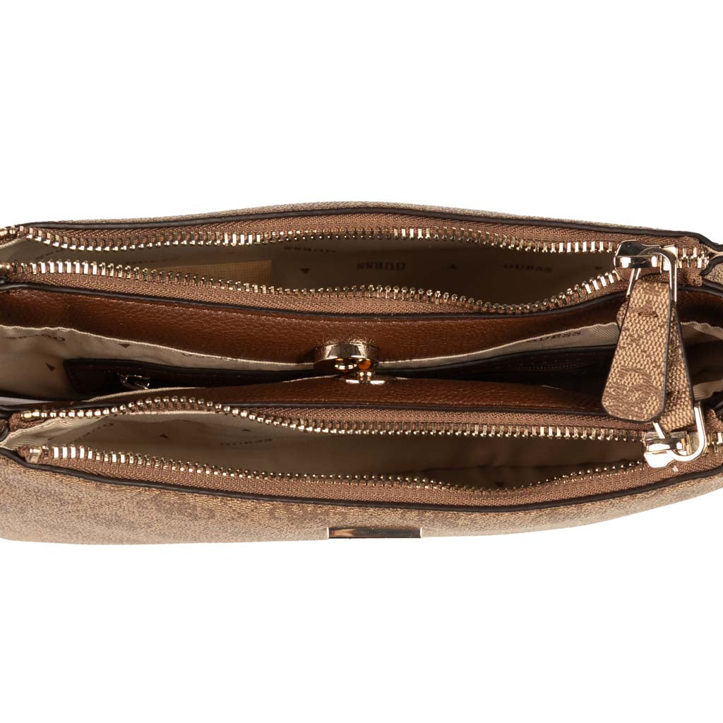 BORSETTA DONNA GUESS MOD. "NOELLE" IN ECOPELLE - COL. BEIGE