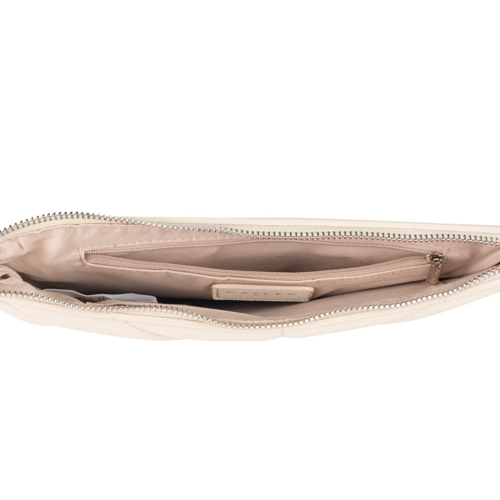 POCHETTE DONNA GAELLE CON LOGO METALLICO - COL. BURRO