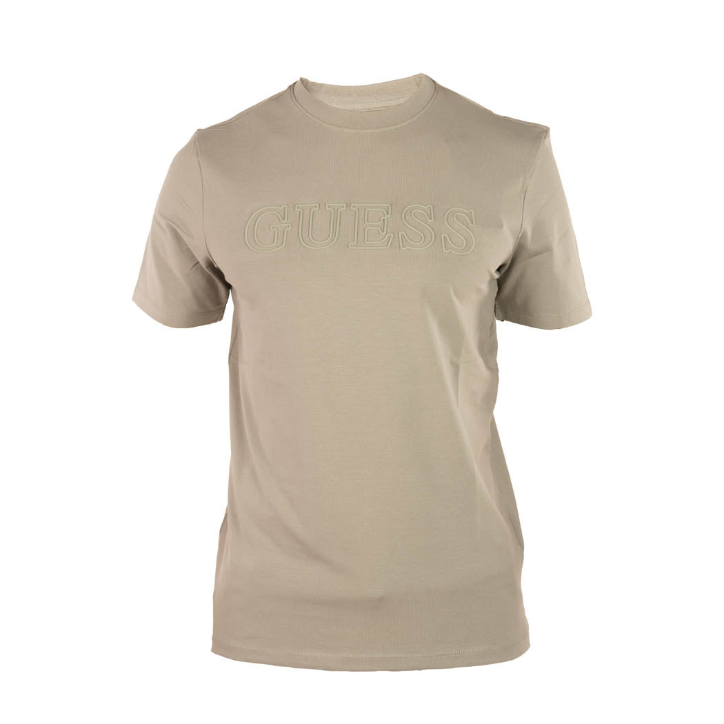 T-SHIRT UOMO GUESS CON LOGO FRONTALE - COL. KAKI