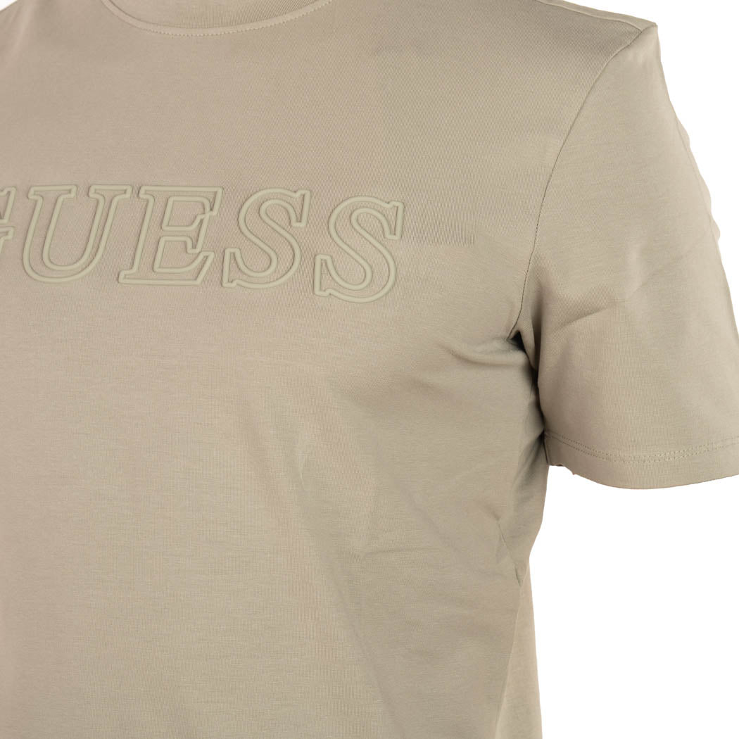 T-SHIRT UOMO GUESS CON LOGO FRONTALE - COL. KAKI