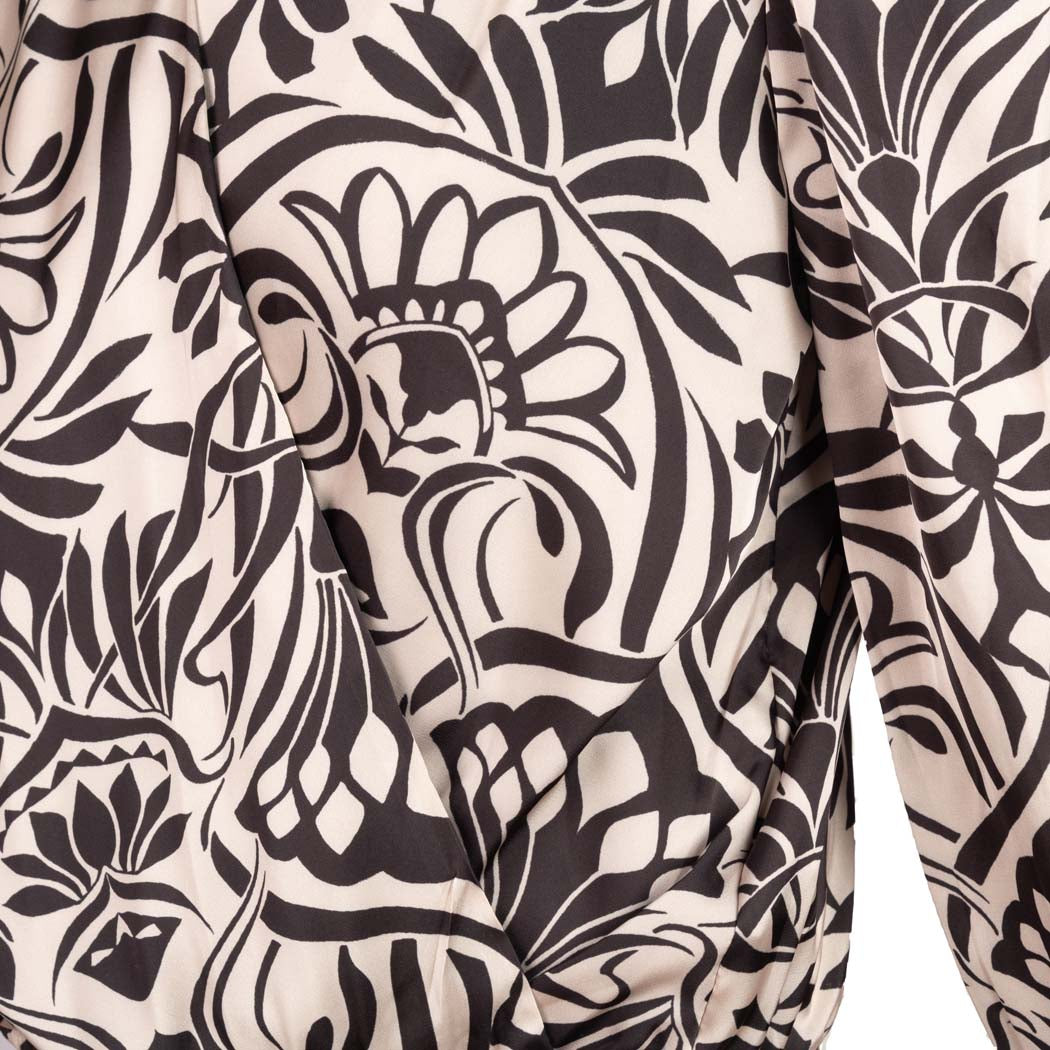 BLUSA DONNA ARTIGLI CON STAMPA FANTASIA - COL. NERO / AVORIO