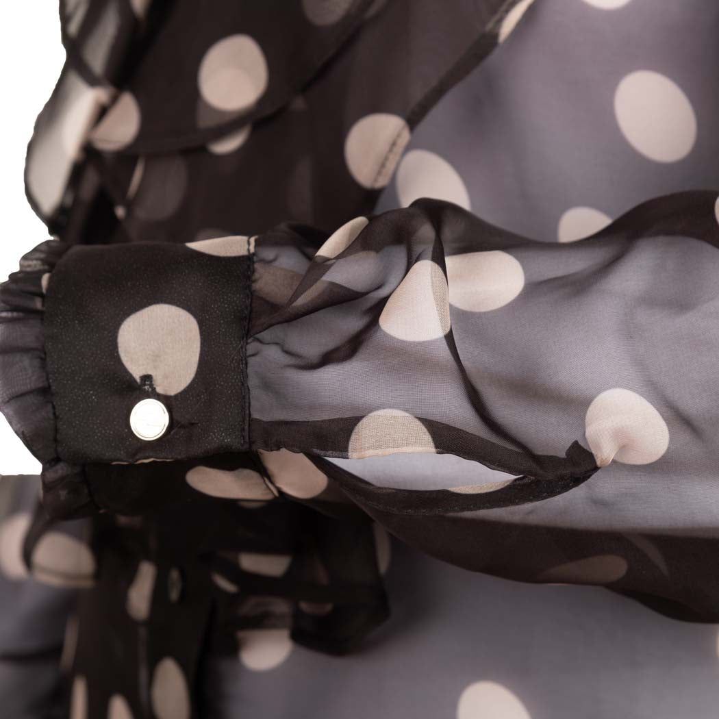 CAMICIA DONNA ARTIGLI CON STAMPA A POIS - COL. NERO / AVORIO