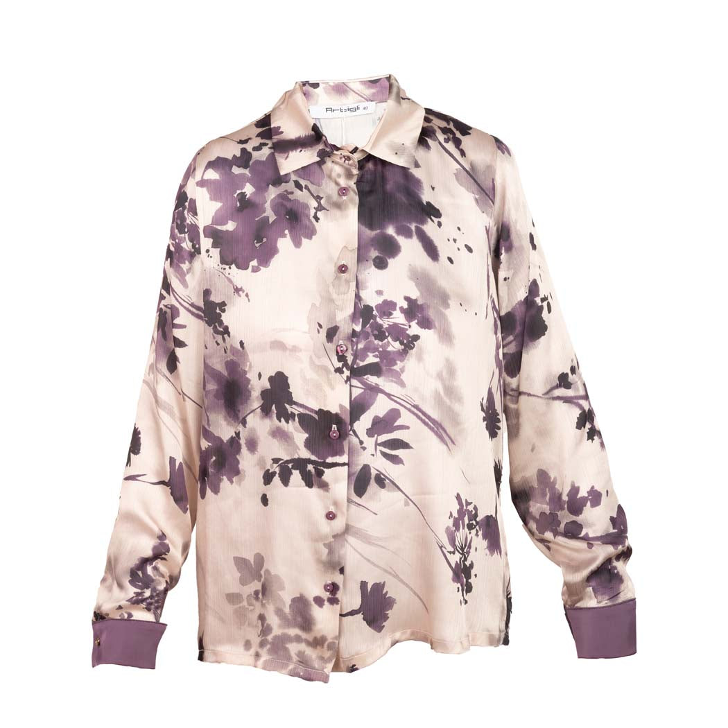 CAMICIA DONNA ARTIGLI CON FANTASIA FLOREALE - COL. AVORIO TROPEA