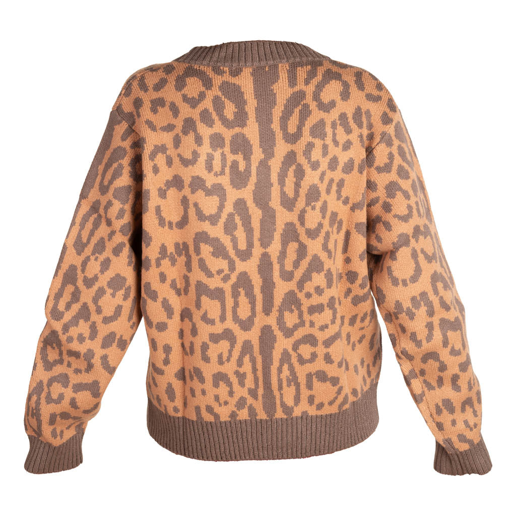 CARDIGAN DONNA ARTIGLI CON FATANSIA ANIMALIER - COL. CAMMELLO