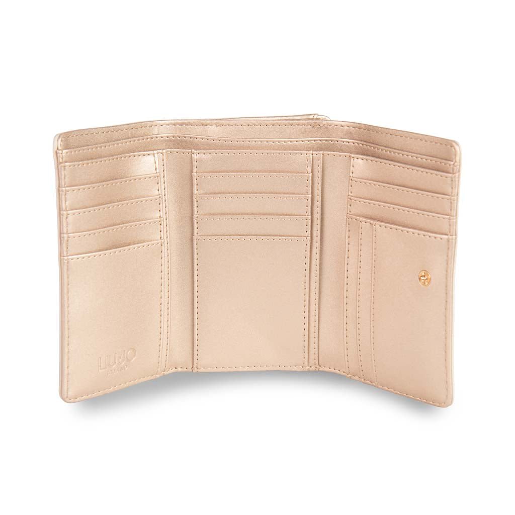 PORTAFOGLIO DONNA LIU JO CON LOGO METALLICO - COL. CREMA