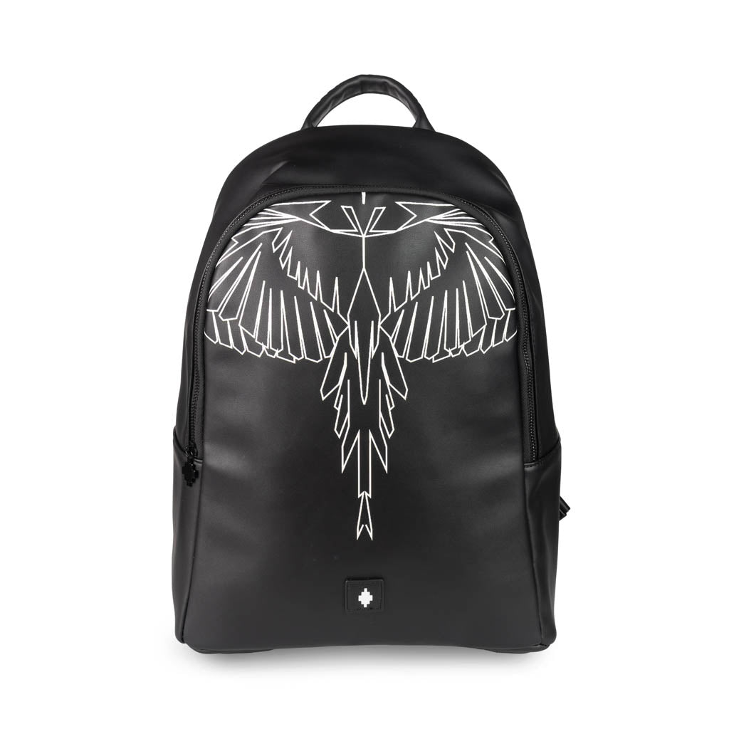 ZAINO MARCELO BURLON COUNTY OF MILAN CON STAMPA WINGS - COL. NERO