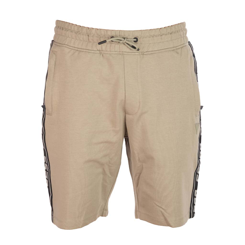 SHORTS UOMO GUESS CON BANDE LOGATE LATERALI - COL. VERDE OLIVA