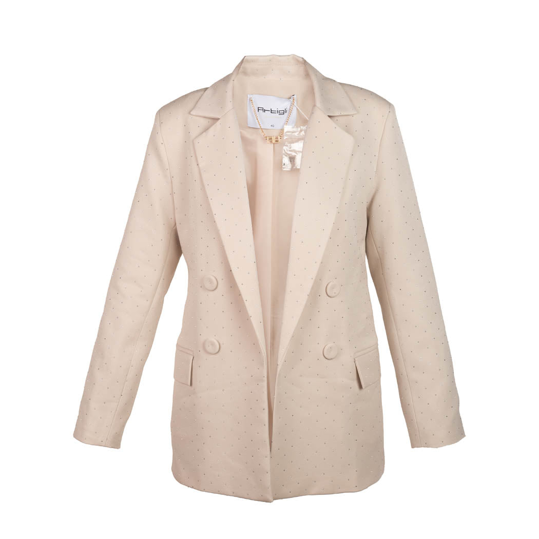 GIACCA DONNA ARTIGLI CON STRASS - COL. AVORIO