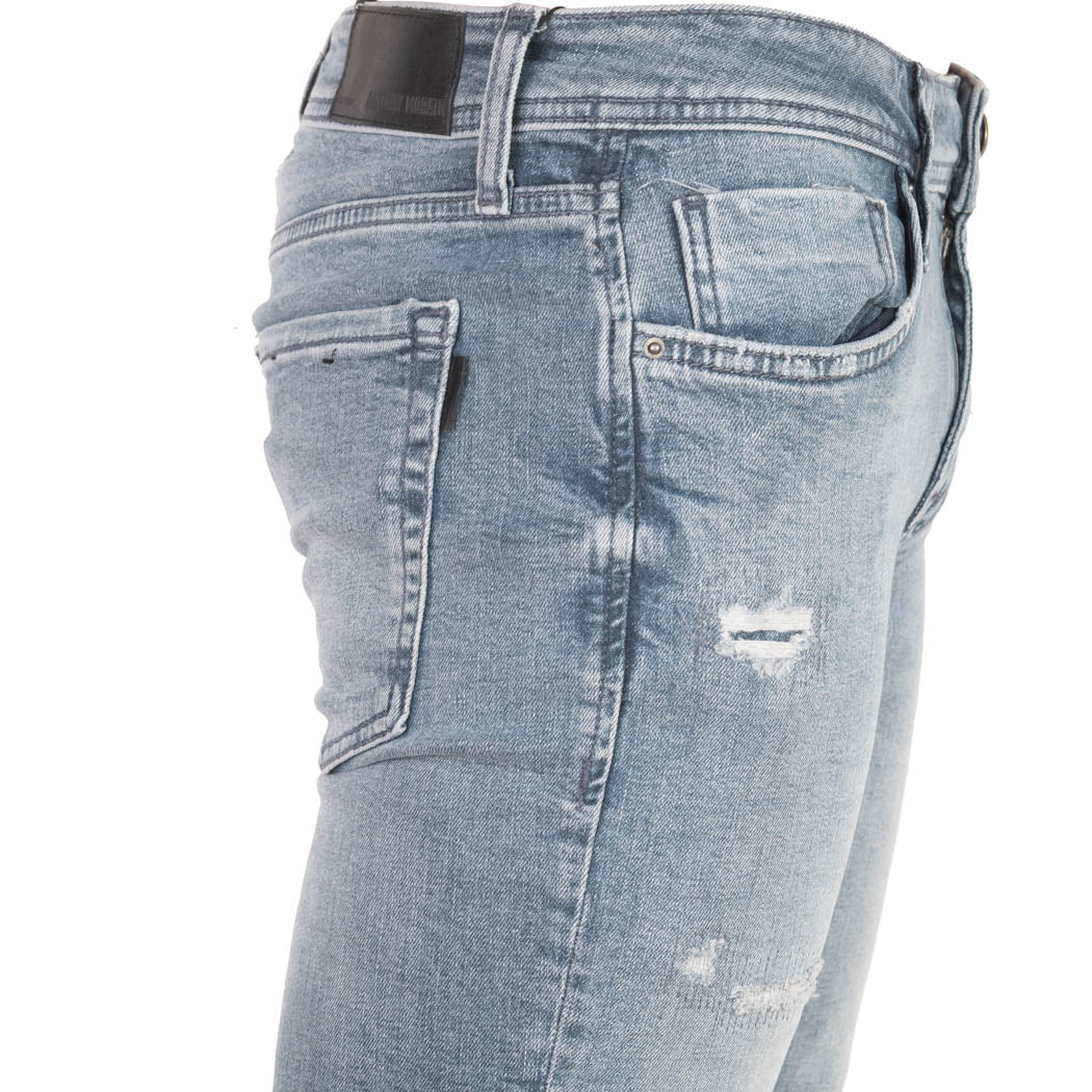 JEANS UOMO ANTONY MORATO TAPERED FIT MOD. "OZZY" CON STRAPPI - COL. BLU DENIM