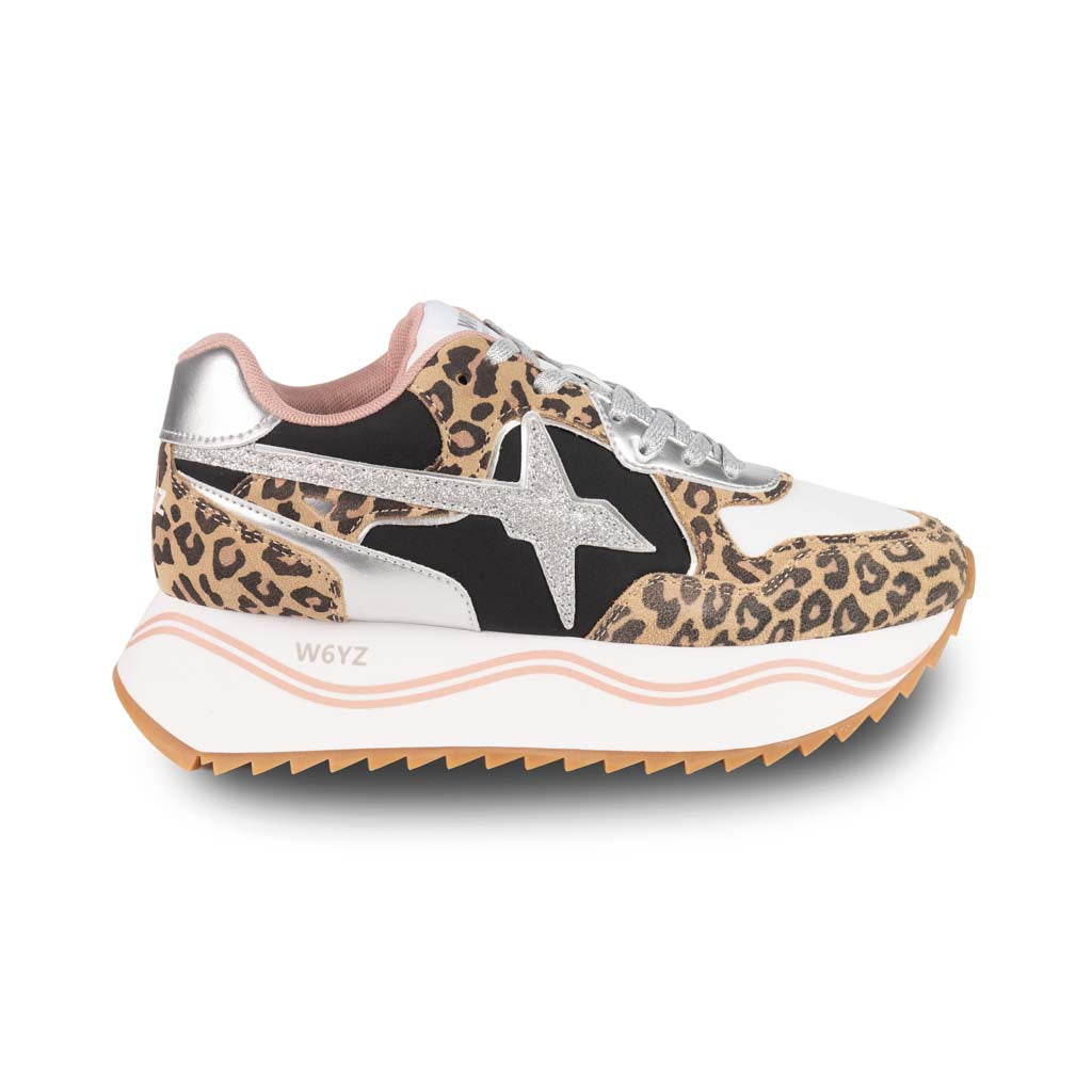 SNEAKERS DONNA W6YZ IN SUEDE E TESSUTO TECNICO - COL. ANIMALIER