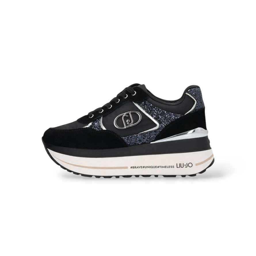 SNEAKERS LIU JO SUPER PLATFORM IN GLITTER E NYLON COL.NERO