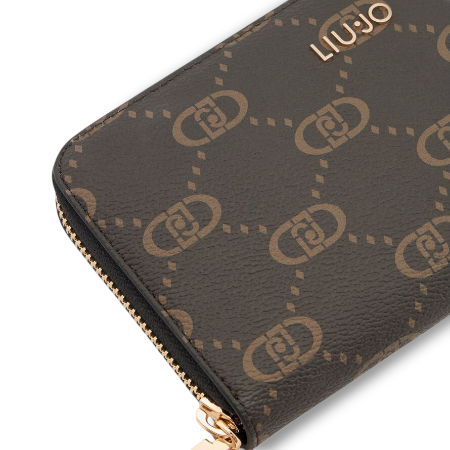 PORTAFOGLIO LIU JO GRANDE ZIP AROUND CON LOGO COL.NERO