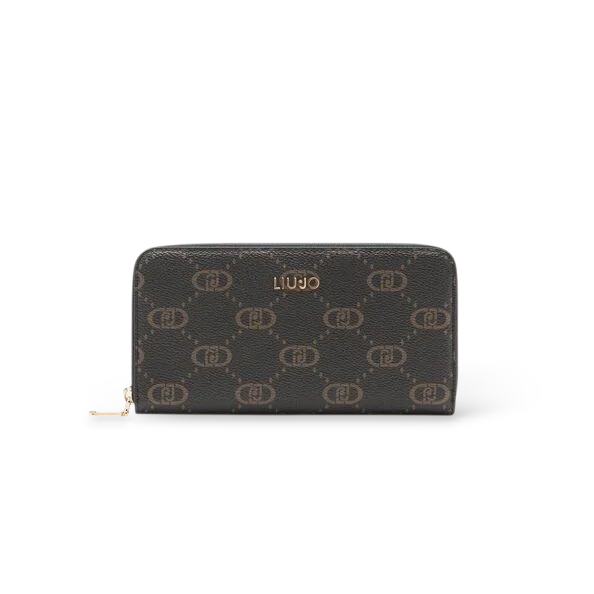 PORTAFOGLIO LIU JO GRANDE ZIP AROUND CON LOGO COL.NERO