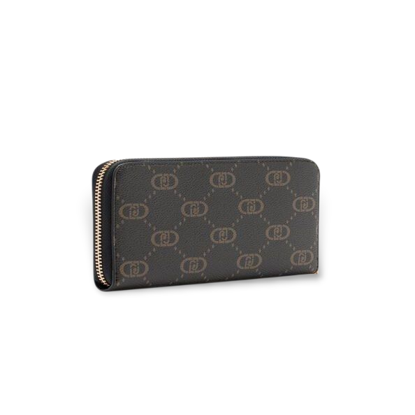 PORTAFOGLIO LIU JO GRANDE ZIP AROUND CON LOGO COL.NERO