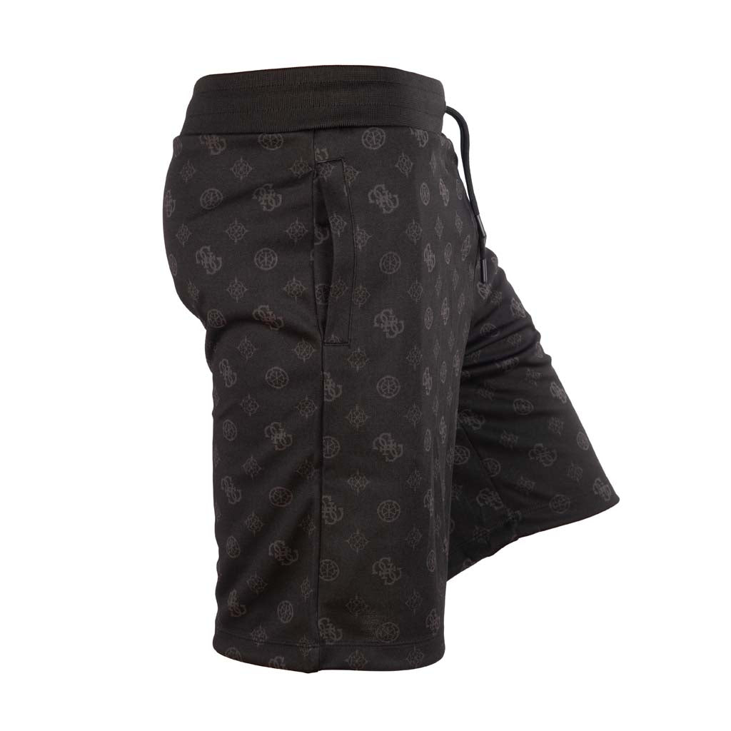 SHORTS UOMO GUESS CON STAMPA LOGO ALL OVER - COL. NERO