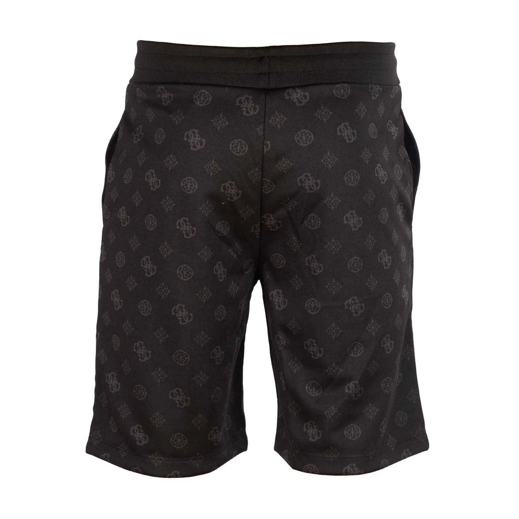 SHORTS UOMO GUESS CON STAMPA LOGO ALL OVER - COL. NERO