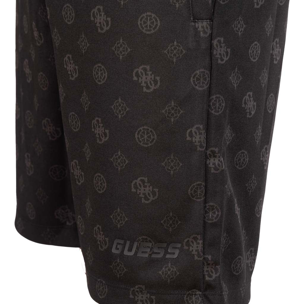 SHORTS UOMO GUESS CON STAMPA LOGO ALL OVER - COL. NERO