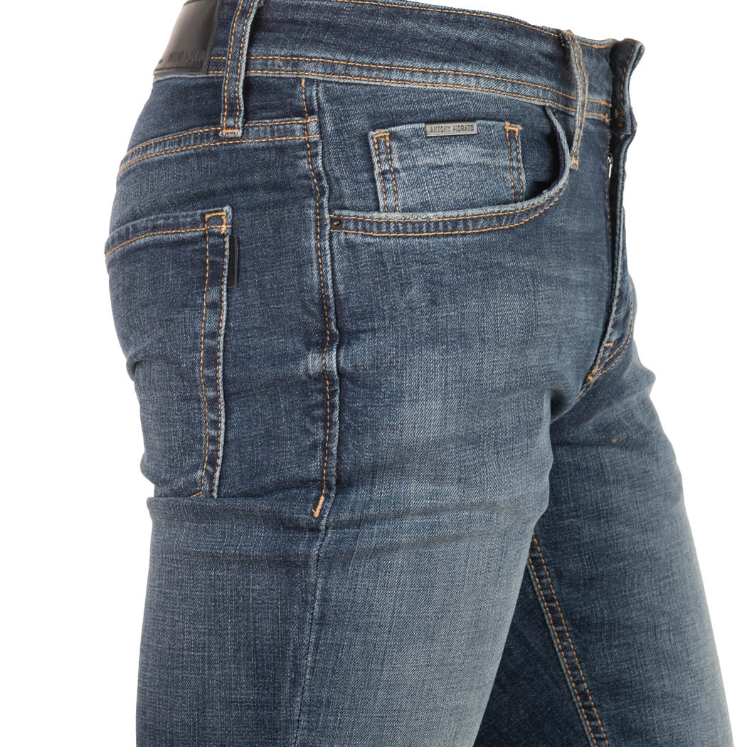 JEANS UOMO ANTONY MORATO TAPERED FIT MOD. "OZZY" IN DENIM ELASTICO - COL. BLU DENIM