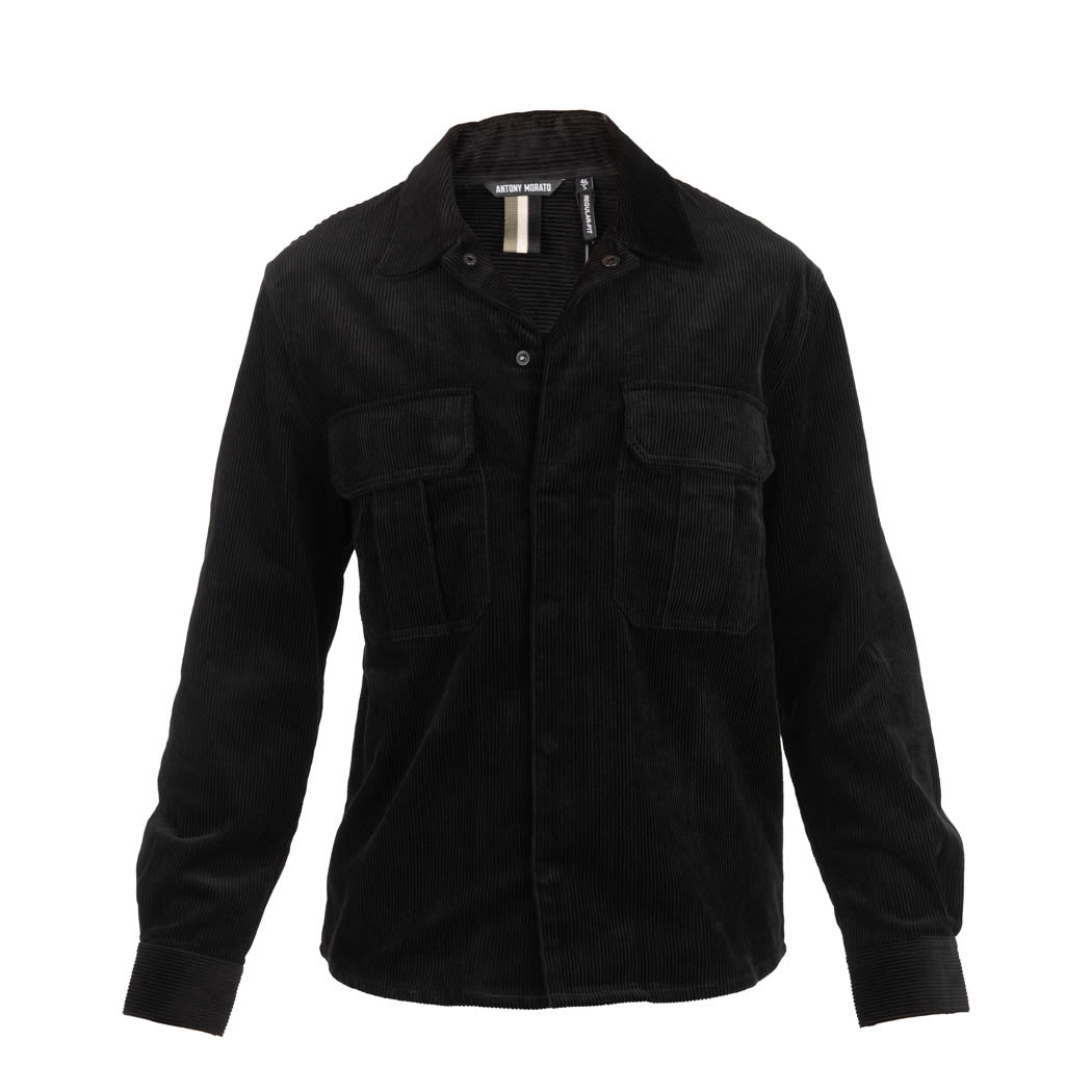 CAMICIA UOMO ANTONY MORATO IN VELLUTO A COSTINE - COL. NERO
