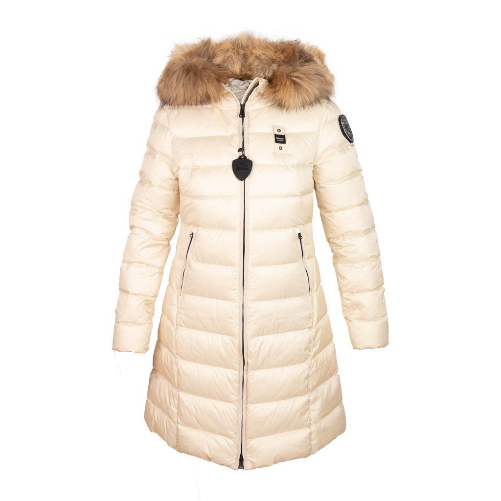 PIUMINO LUNGO DONNA BLAUER CON PELLICCIA MOD. "KRISTIN" - Colori disponibili: 2