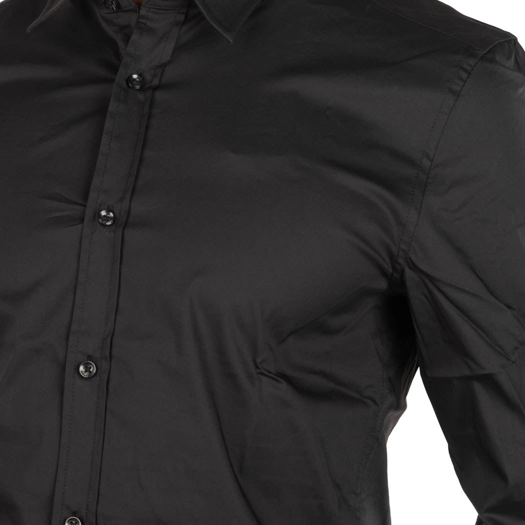 CAMICIA UOMO ANTONY MORATO SUPER SLIM FIT MOD. "MILANO" IN POPELINE - COL. NERO