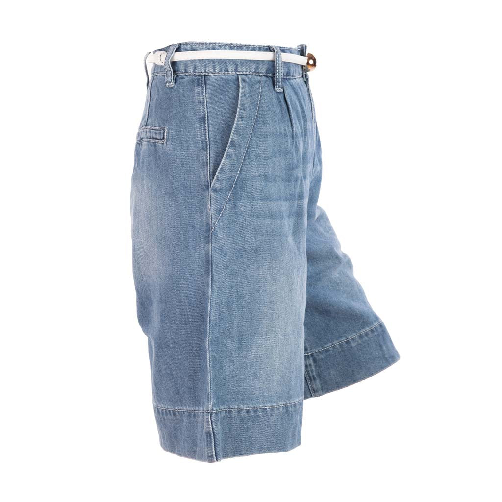 BERMUDA DONNA GAUDI' IN DENIM EFFETTO USED - COL. BLU DENIM