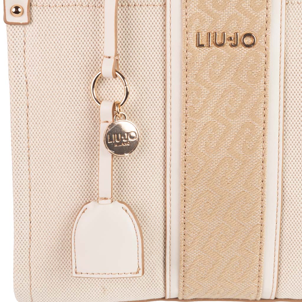 BORSA PICCOLA DONNA LIU JO CON INSERTO JACQUARD - COL. BEIGE