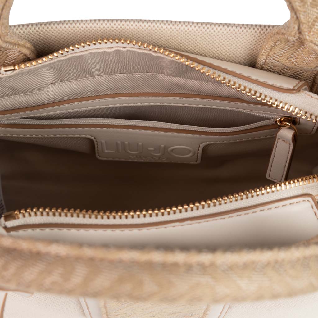 BORSA PICCOLA DONNA LIU JO CON INSERTO JACQUARD - COL. BEIGE