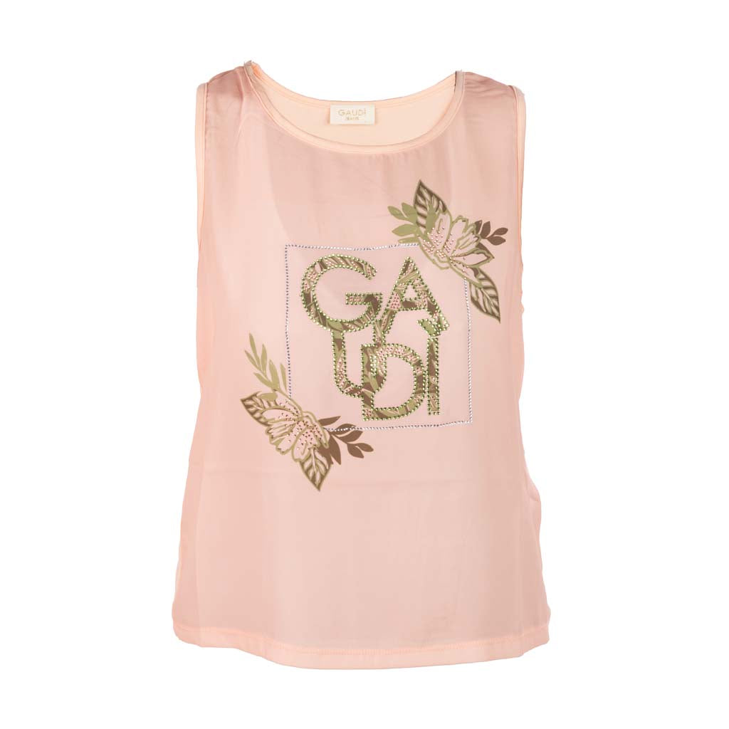 TOP DONNA GAUDI' IN JERSEY CON STAMPA - COL. PEACH QUARTZ