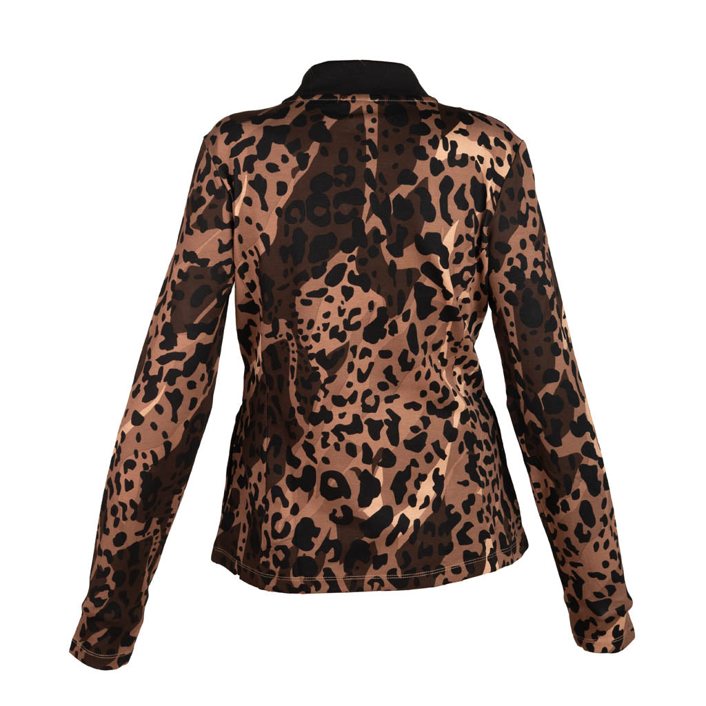 FELPA DONNA LIU JO BETTER CON STAMPA ALL OVER ANIMALIER - COL. CIOCCOLATO