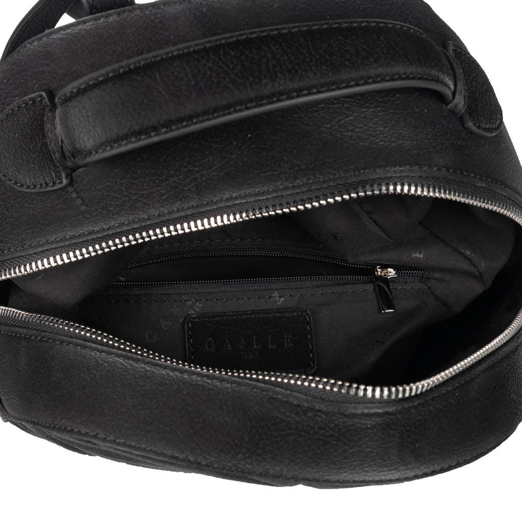 ZAINO DONNA GAELLE IN ECOPELLE CON LOGO METALLICO - COL. NERO