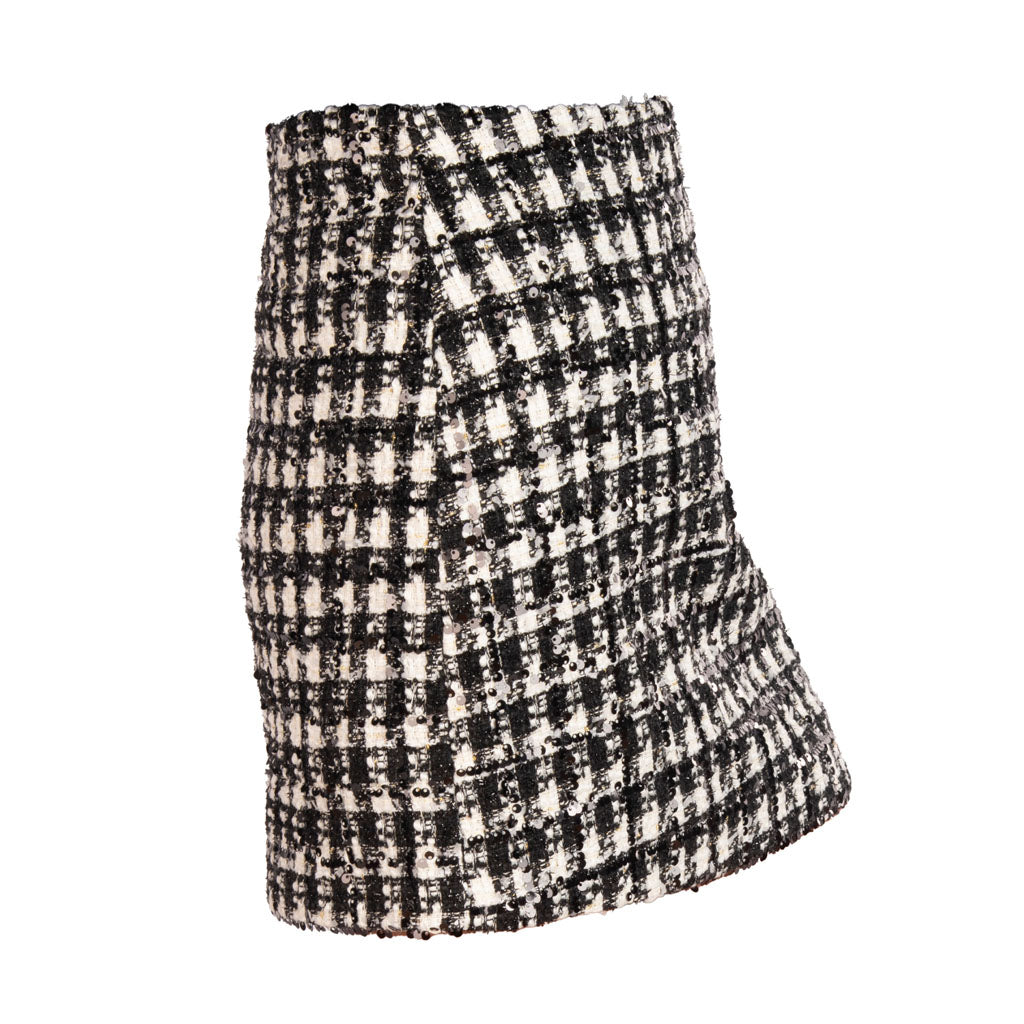MINIGONNA DONNA ARTIGLI BOUCLE - COL. NERO / PANNA