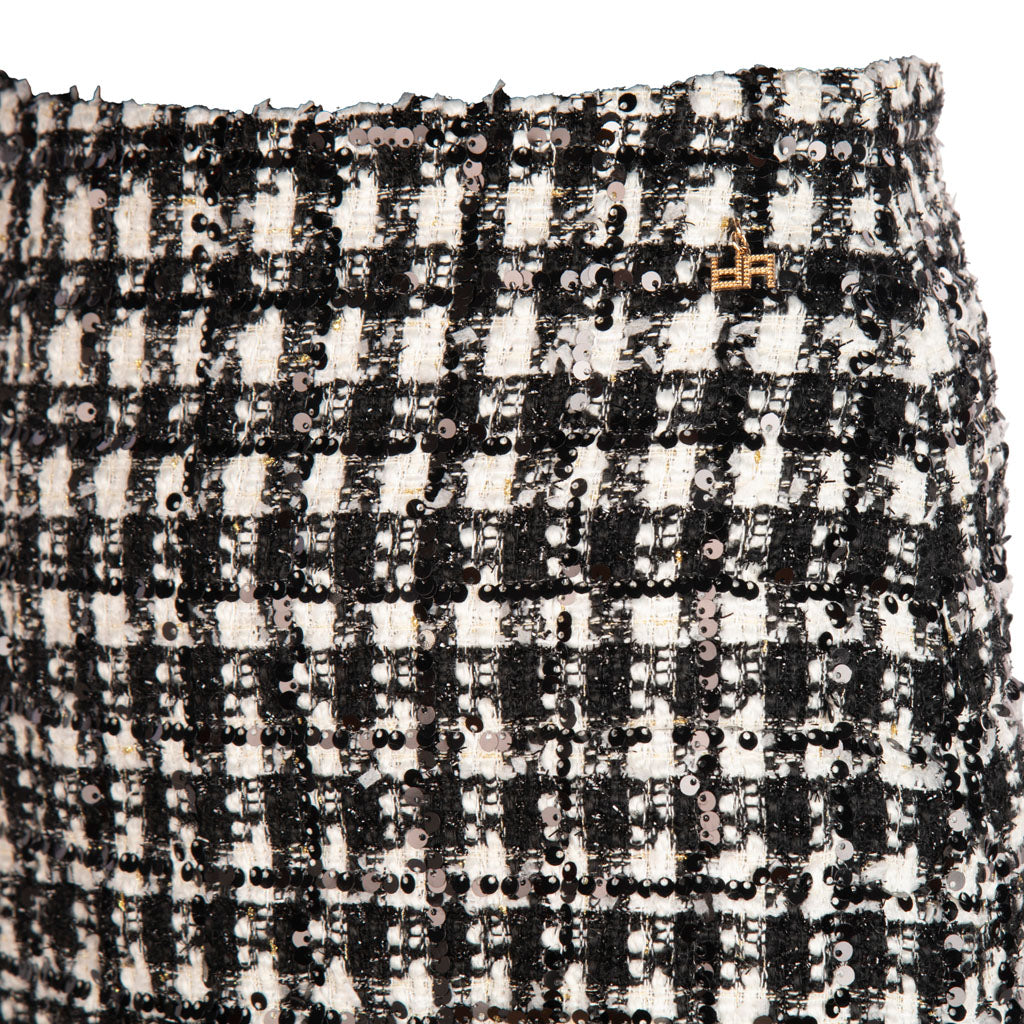 MINIGONNA DONNA ARTIGLI BOUCLE - COL. NERO / PANNA