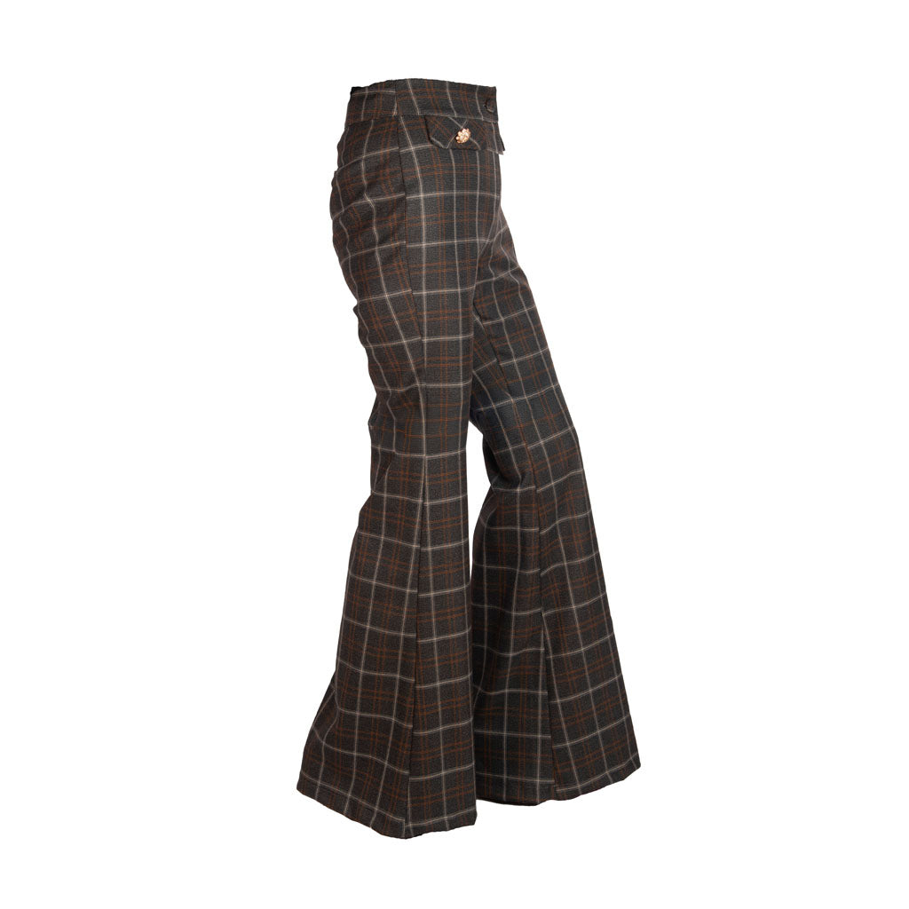 PANTALONE DONNA ARTIGLI A ZAMPA A QUADRI - COL. GRIGIO COCCIO