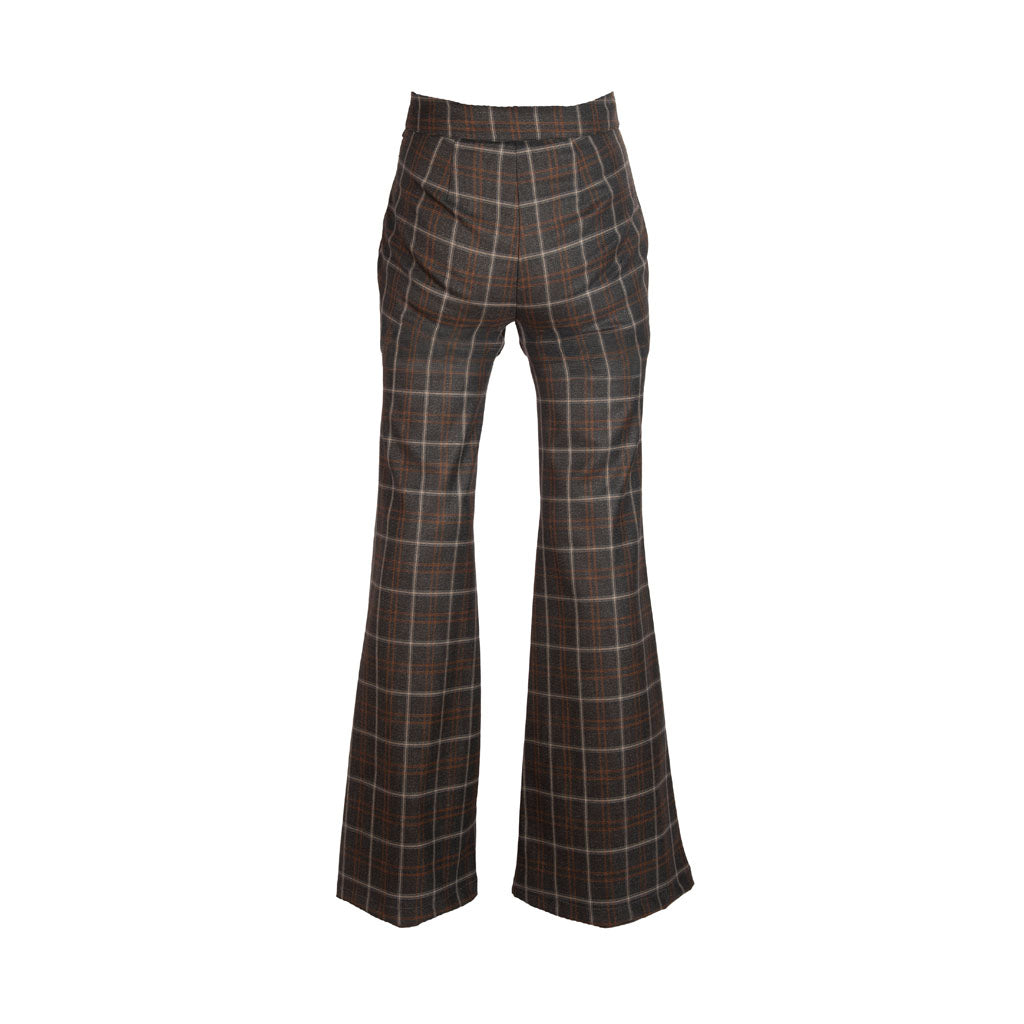 PANTALONE DONNA ARTIGLI A ZAMPA A QUADRI - COL. GRIGIO COCCIO