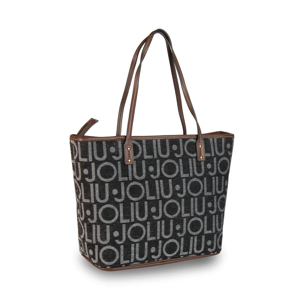 SHOPPER DONNA LIU JO CON LETTERING ALL OVER - COL. NERO