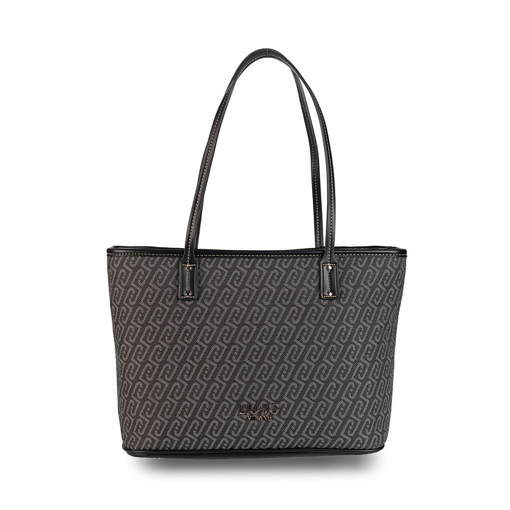SHOPPER DONNA LIU JO CON LOGO STAMPATO - COL. NERO