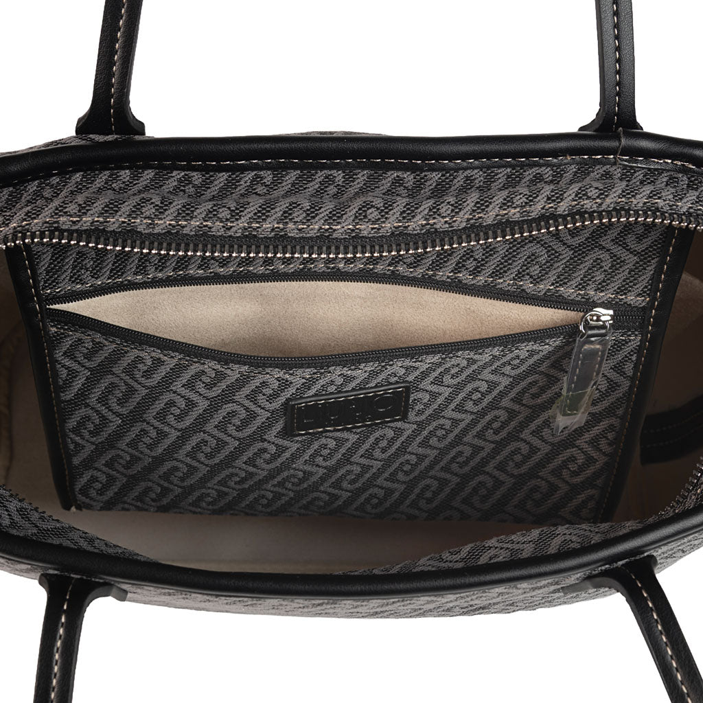 SHOPPER DONNA LIU JO CON LOGO STAMPATO - COL. NERO