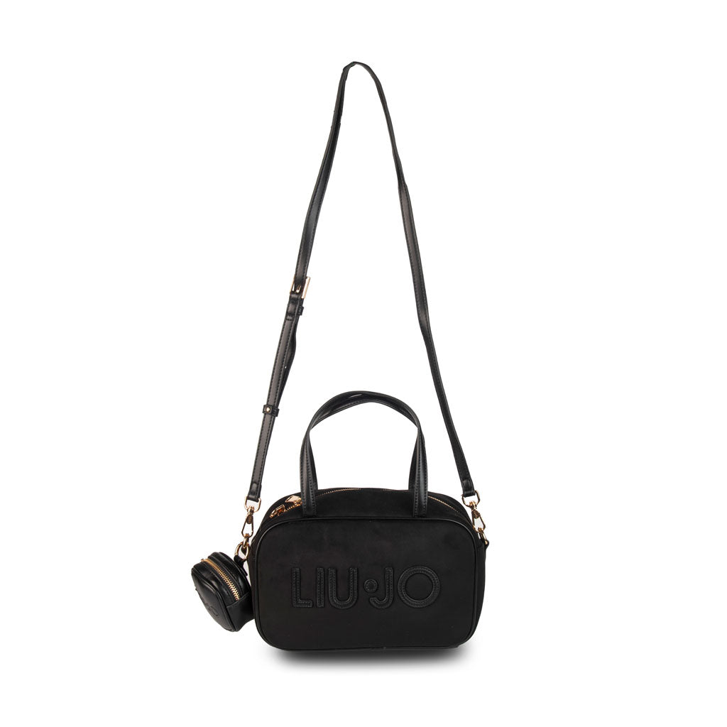 BORSA DONNA LIU JO CON LOGO E CHARM PORTAMONETE - COL. NERO