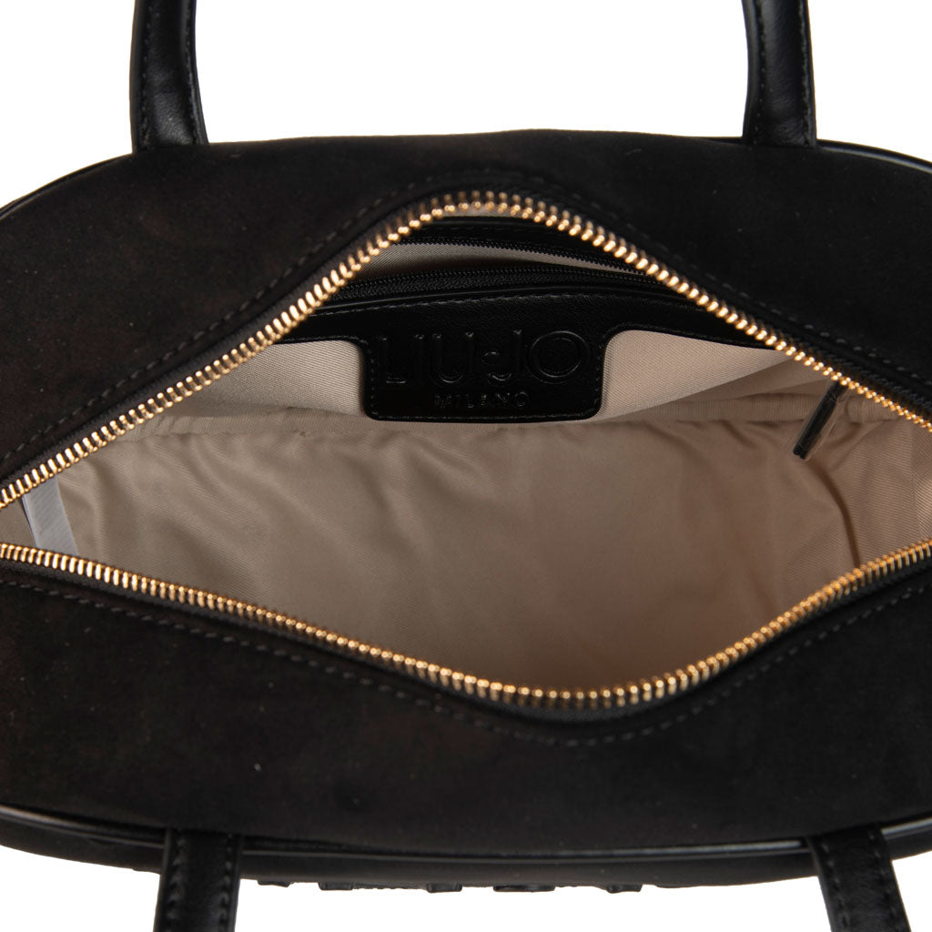 BORSA DONNA LIU JO CON LOGO E CHARM PORTAMONETE - COL. NERO