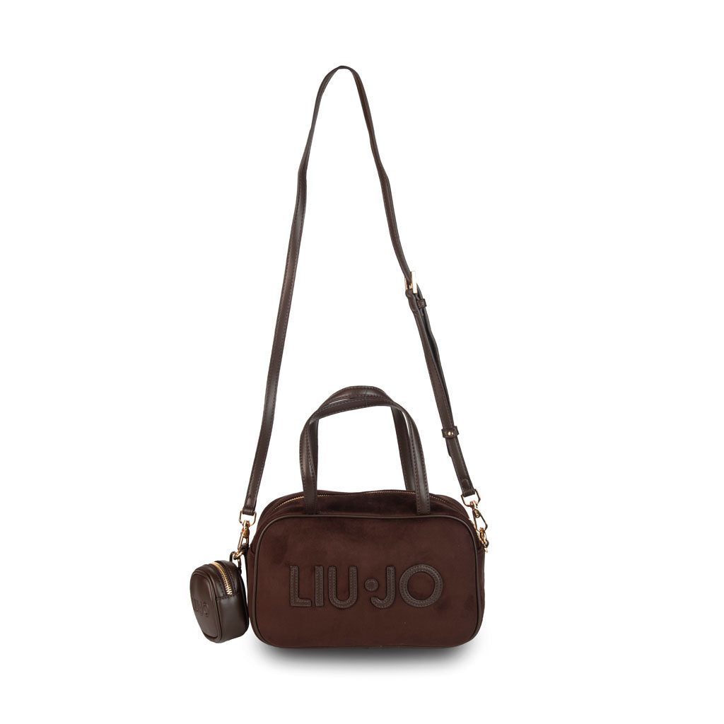 BORSA DONNA LIU JO CON LOGO E CHARM PORTAMONETE - COL. MARRONE SCURO