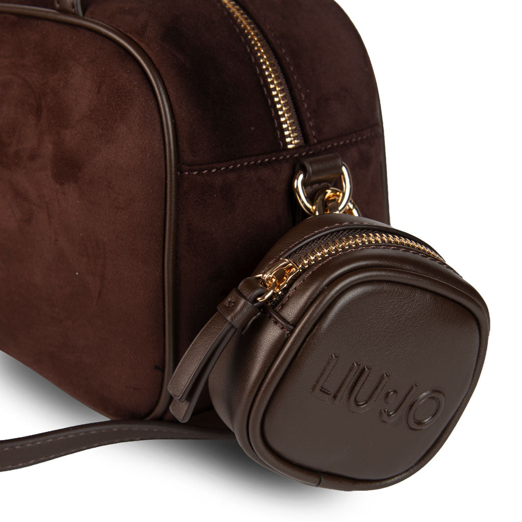 BORSA DONNA LIU JO CON LOGO E CHARM PORTAMONETE - COL. MARRONE SCURO