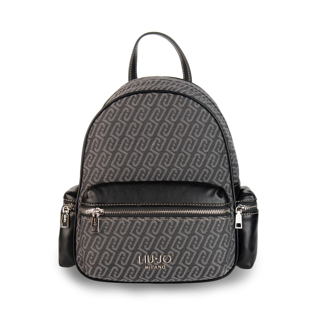ZAINO DONNA LIU JO MONOGRAM IN ECOPELLE - COL. NERO