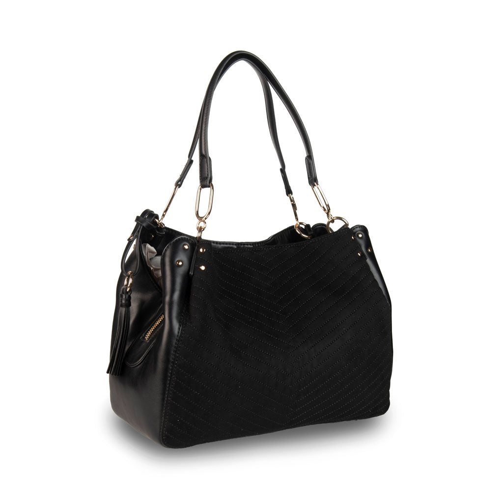 BORSA DONNA LIU JO IN ECOPELLE E TESSUTO - COL. NERO