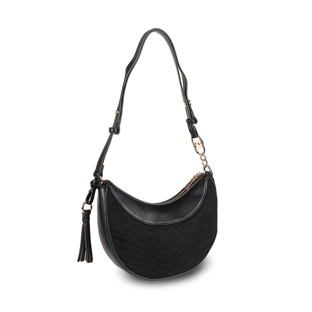 BORSETTA HOBO DONNA LIU JO IN ECOPELLE E TESSUTO - COL. NERO