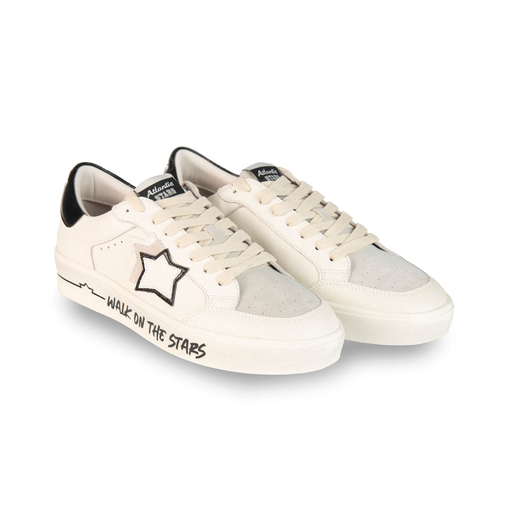 SNEAKERS UOMO ATLANTIC STARS MOD. "ATLANTA" IN PELLE - COL. BEIGE / GRIGIO